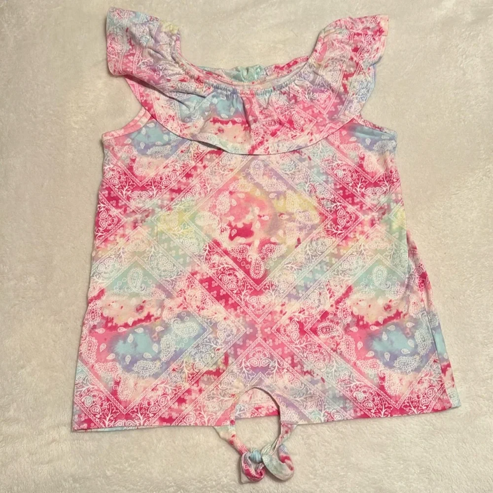 💖 Children’s Place Pink & Blue Paisley Tank Top